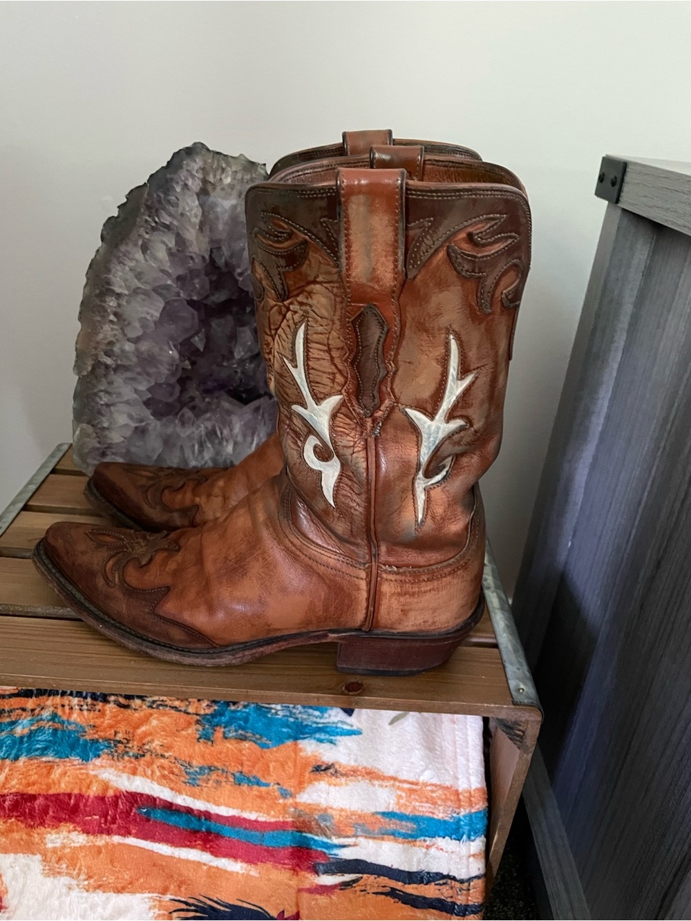 LUCCHESE TWO TONE TAN MAD DOG GOAT W CHOCOLATE MAD DOG GOAT WINGTIP 1883 - Picture 5 of 10